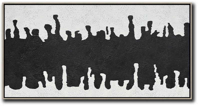 Acrylic Painting On Canvas,Oversized Panoramic Minimal Art On Canvas - Canvas Paintings For Sale